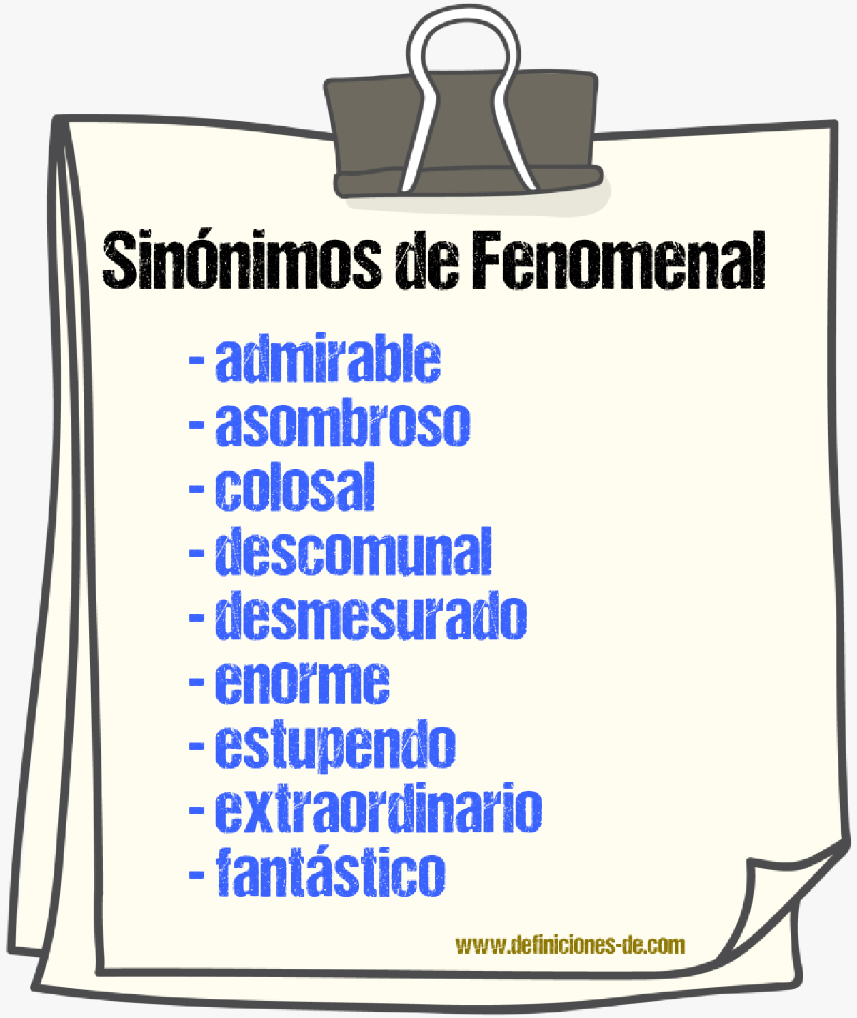 Sinnimos de fenomenal