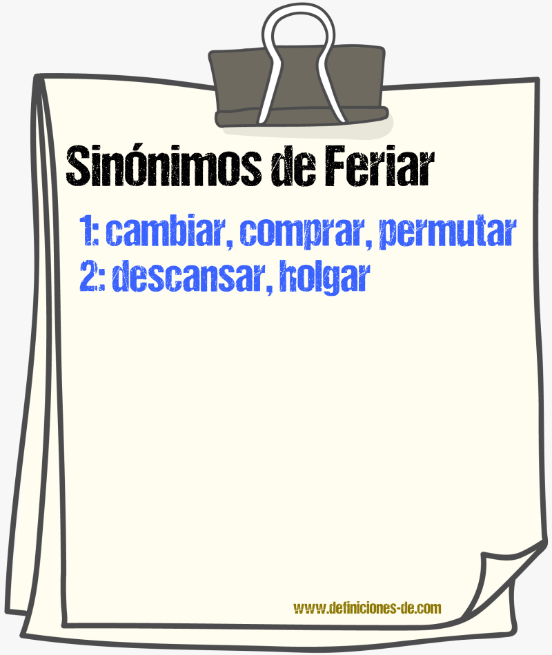 Sinnimos de feriar