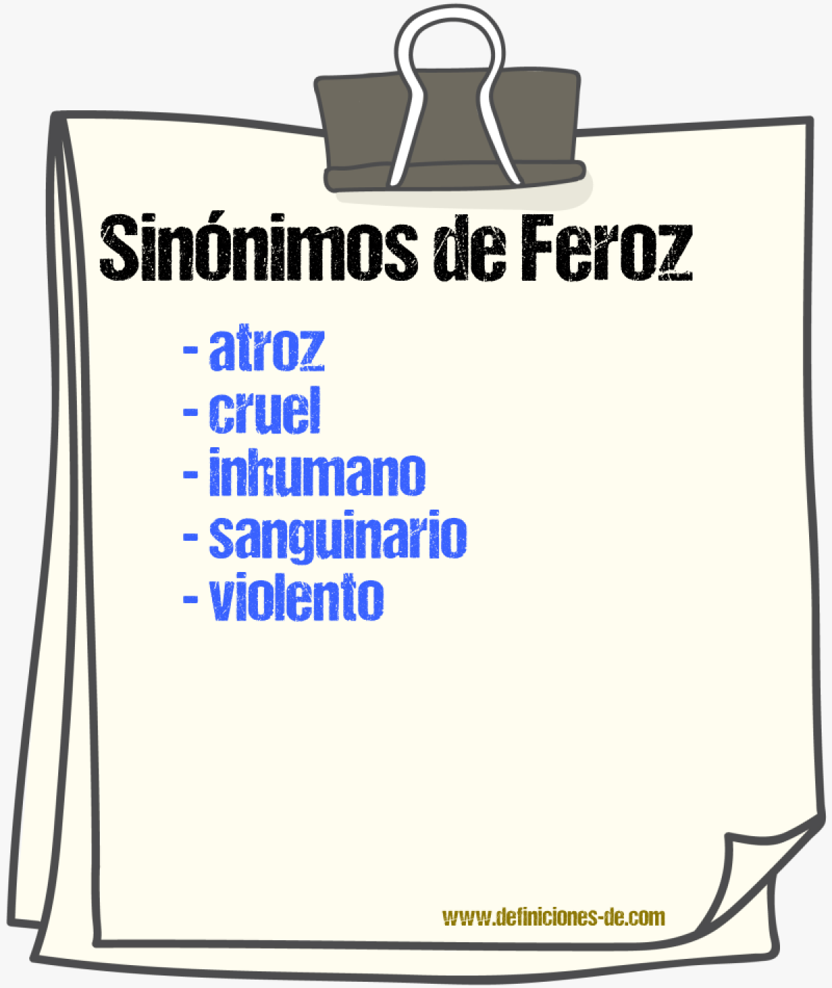 Sinnimos de feroz