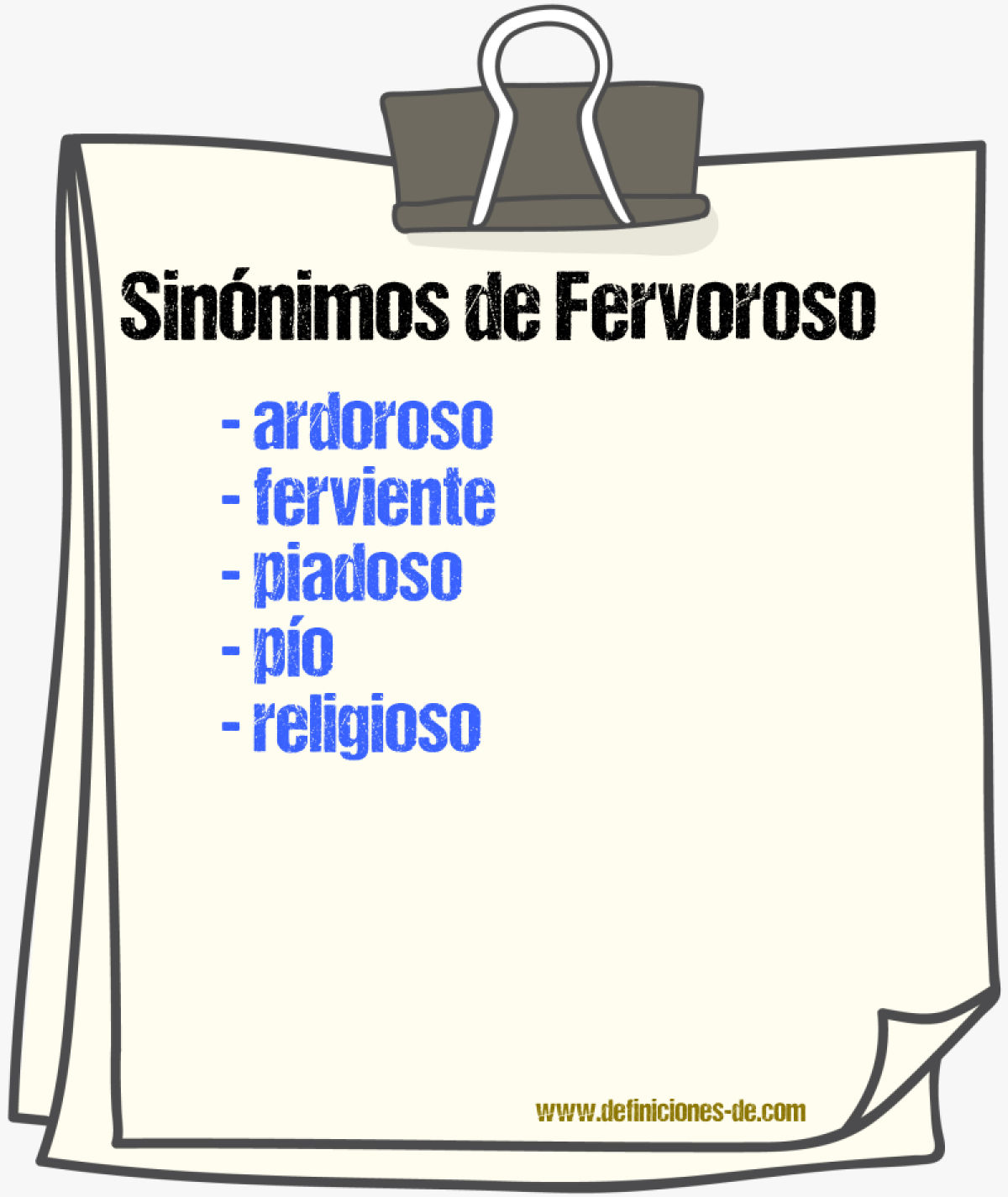 Sinnimos de fervoroso