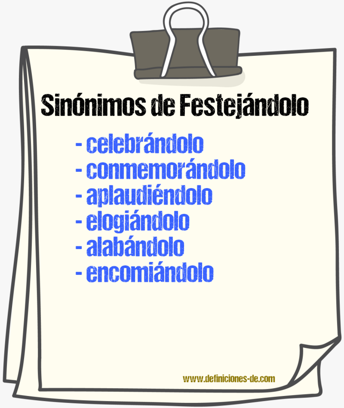 Sinónimos de festejándolo