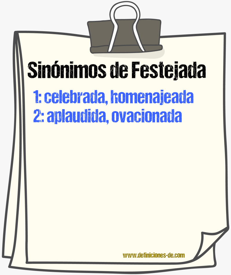 Sinónimos de festejada