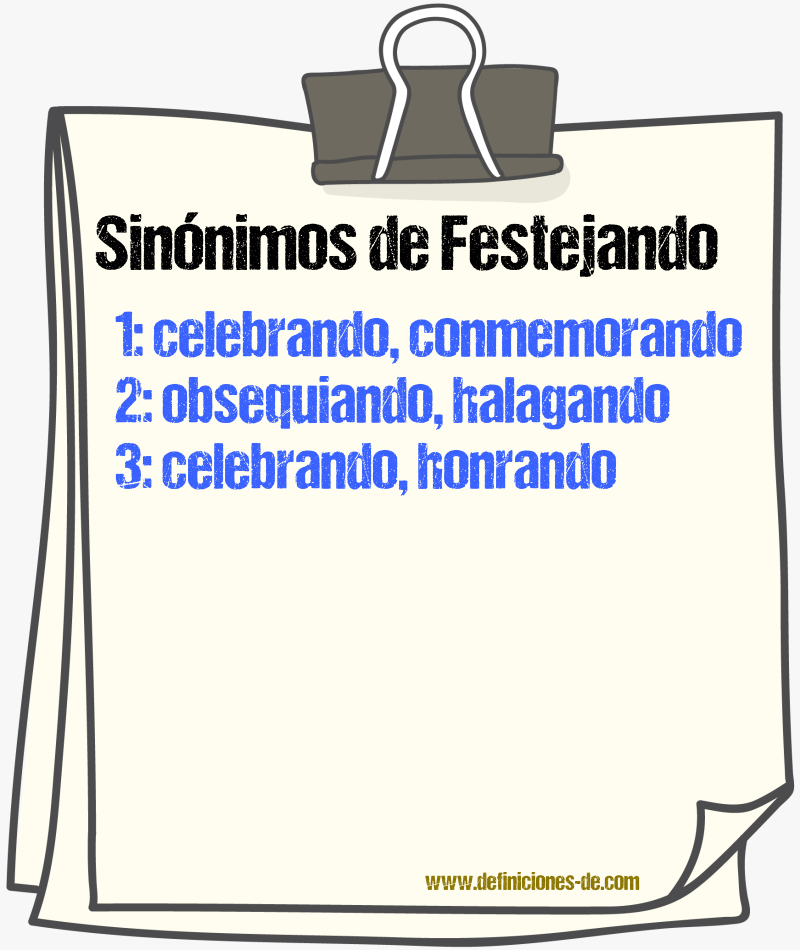 Sinónimos de festejando