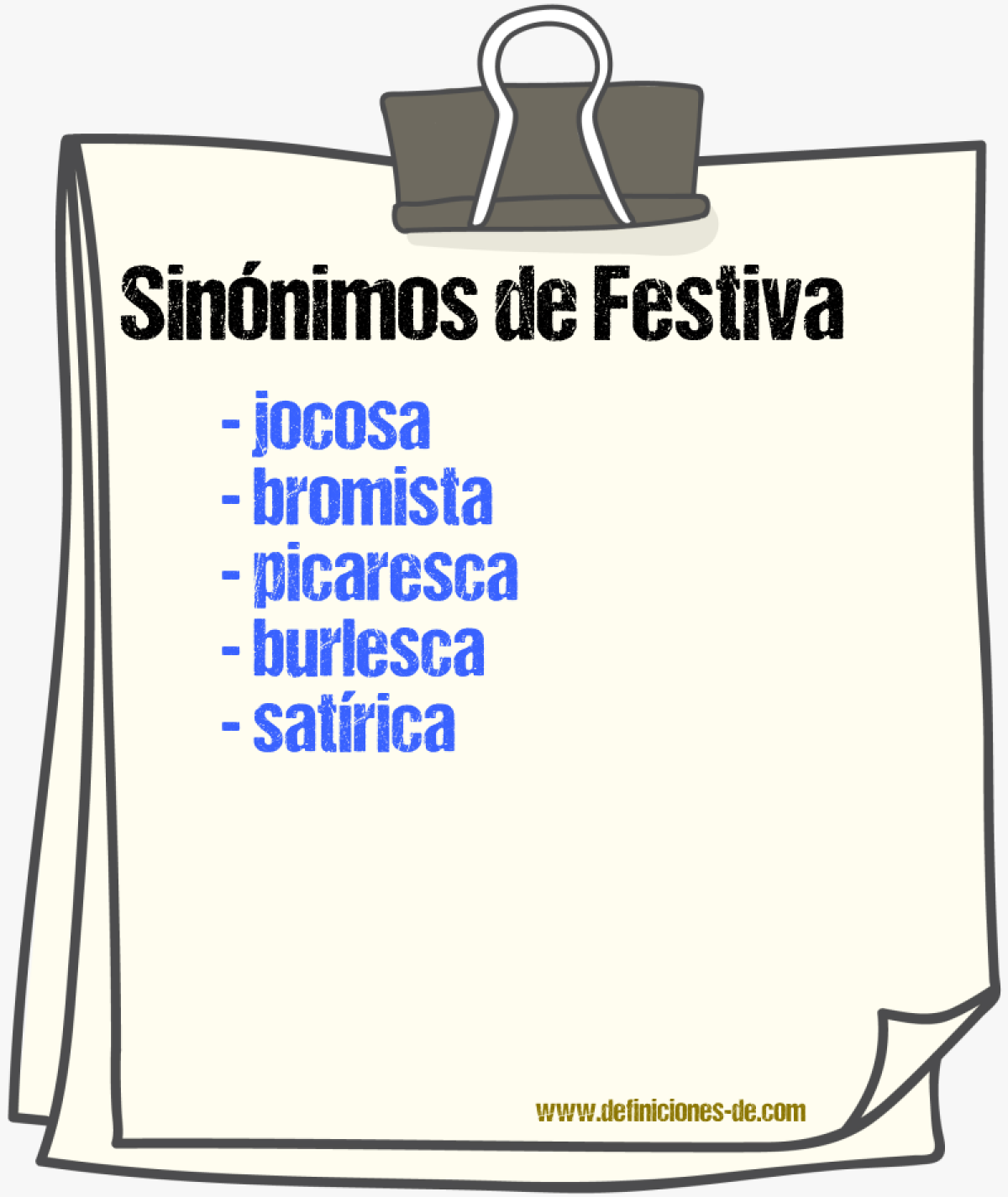 Sinónimos de festiva
