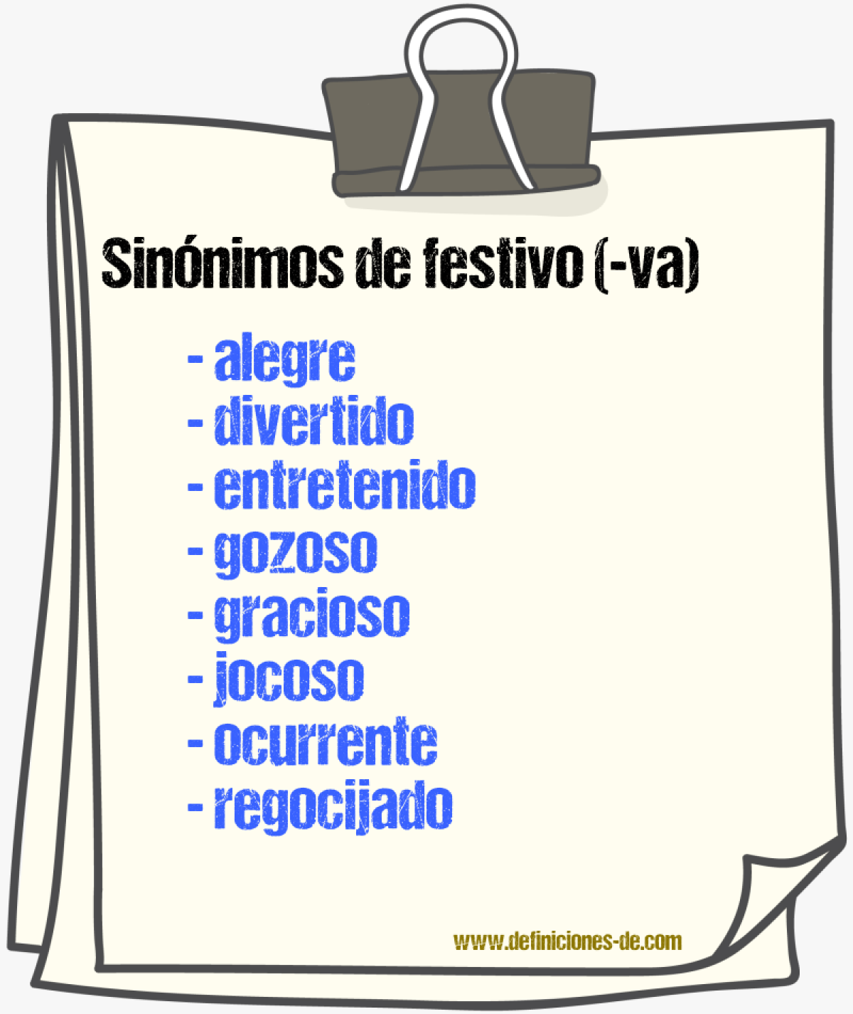 Sinnimos de festivo