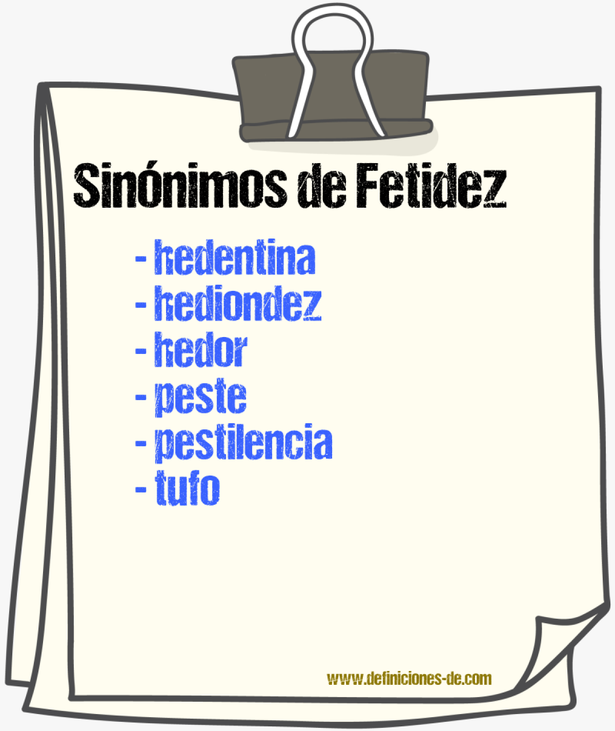 Sinnimos de fetidez