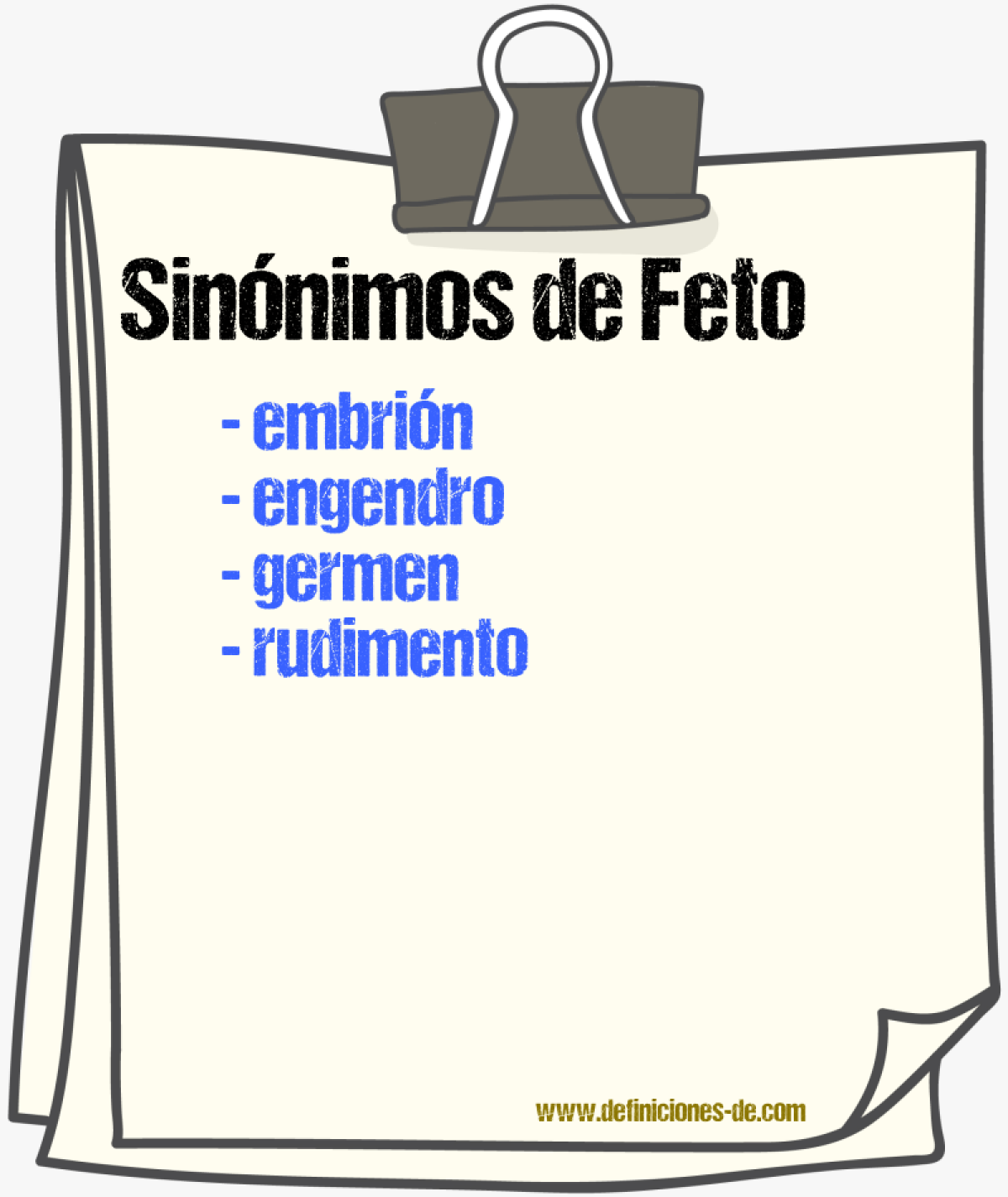 Sinnimos de feto