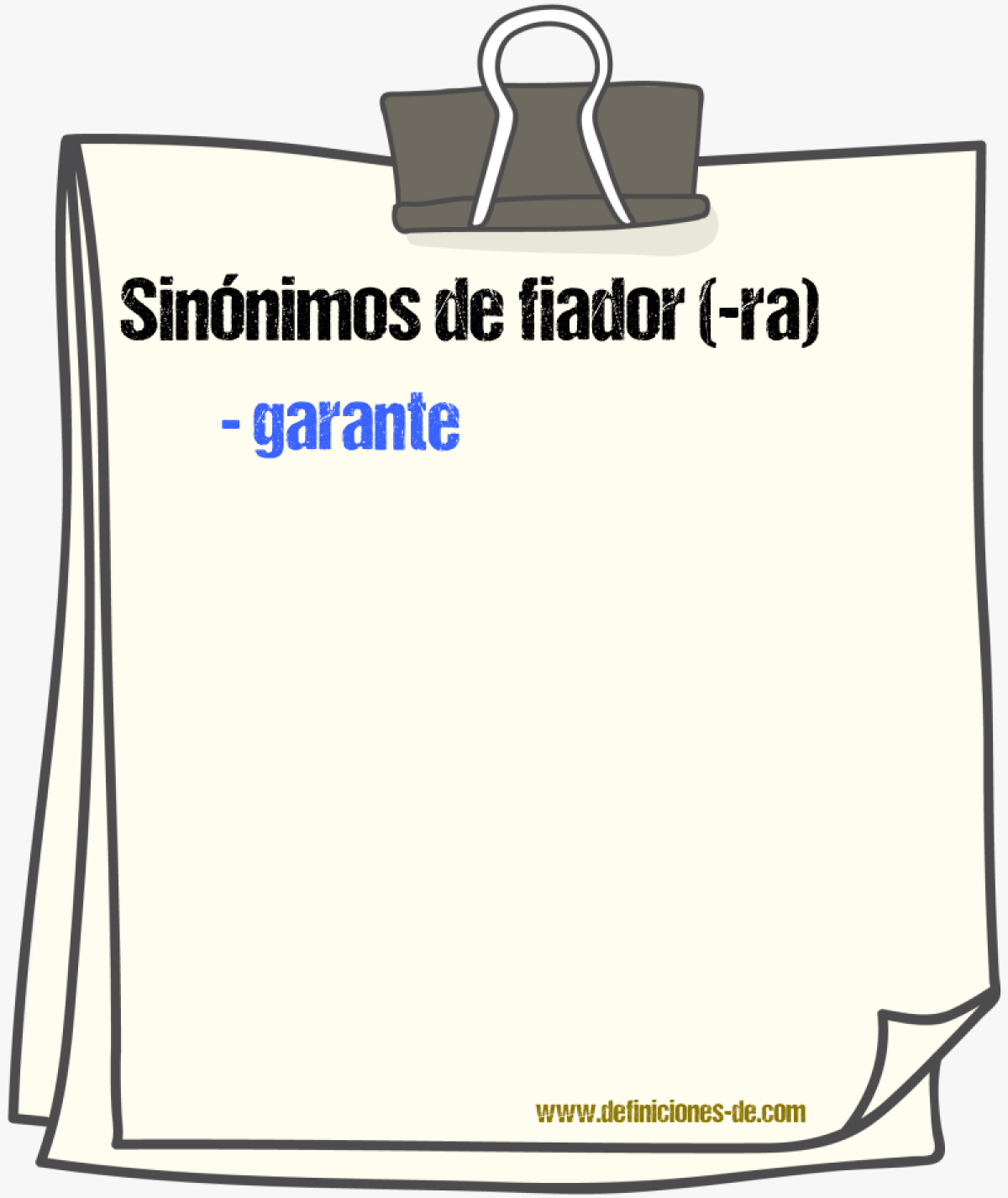 Sinnimos de fiador