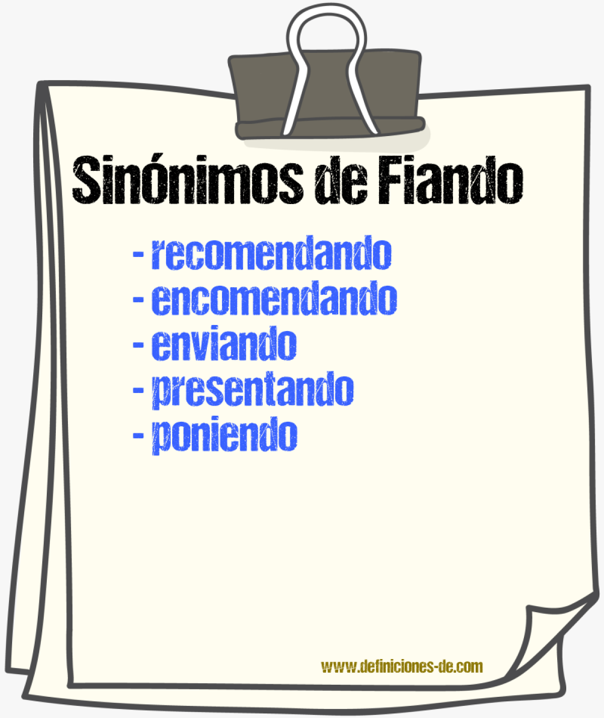 Sinónimos de fiando