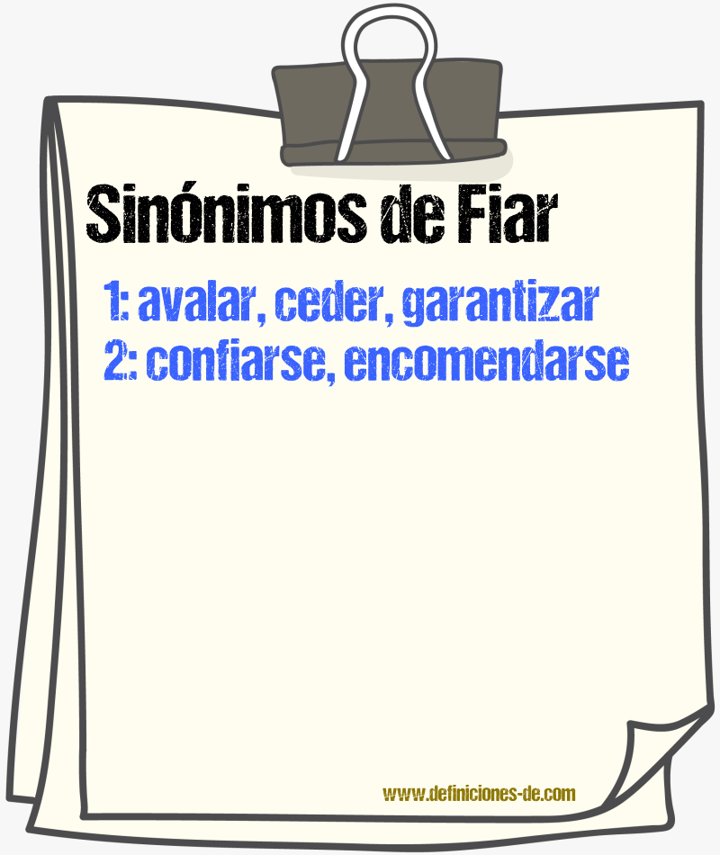 Sinnimos de fiar