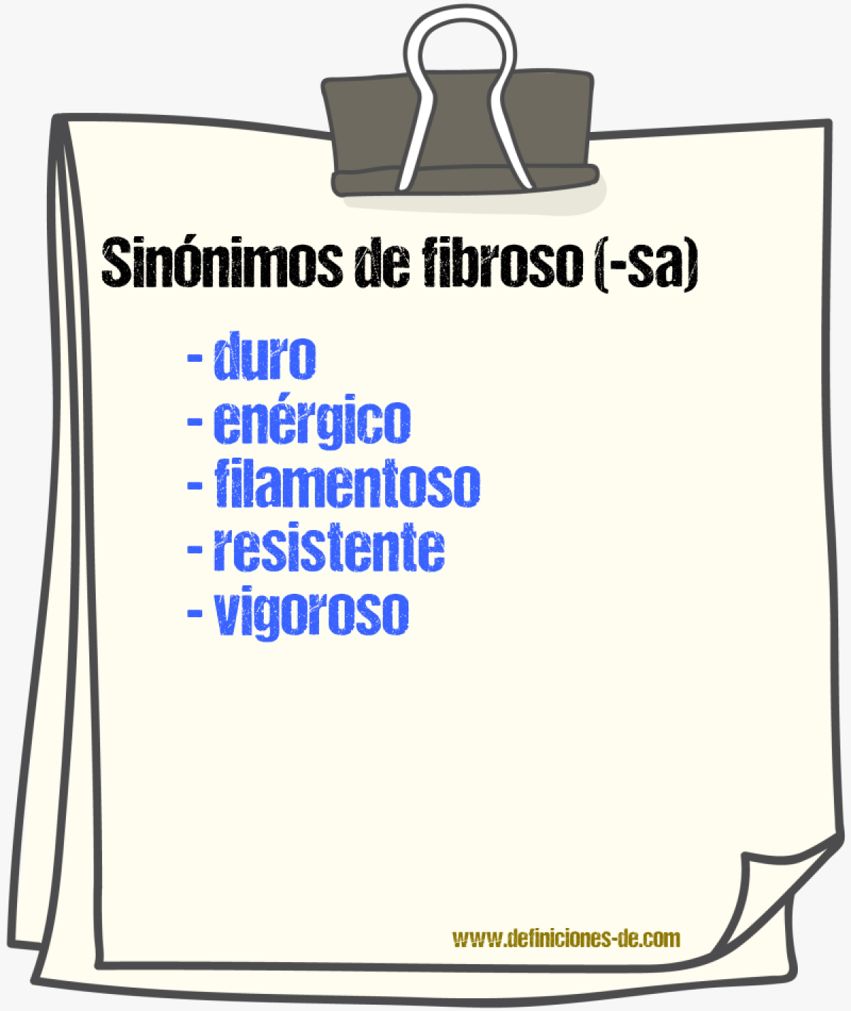 Sinnimos de fibroso