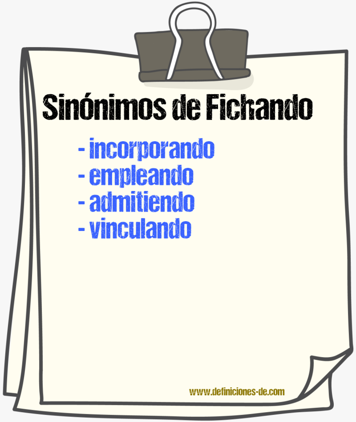 Sinónimos de fichando