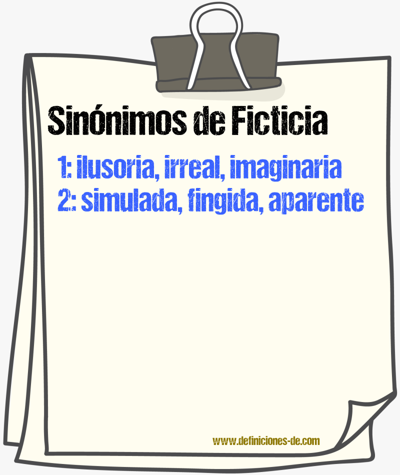 Sinónimos de ficticia