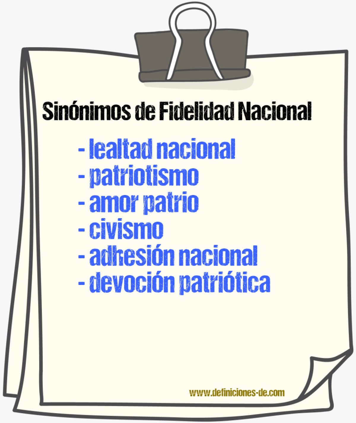 Sinónimos de fidelidad nacional