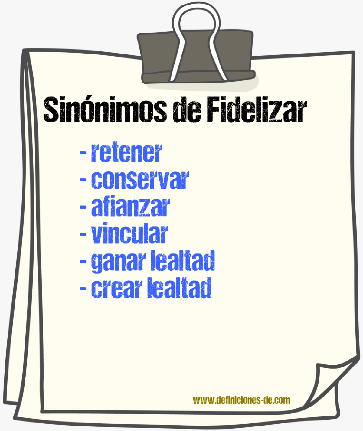 Sinónimos de fidelizar