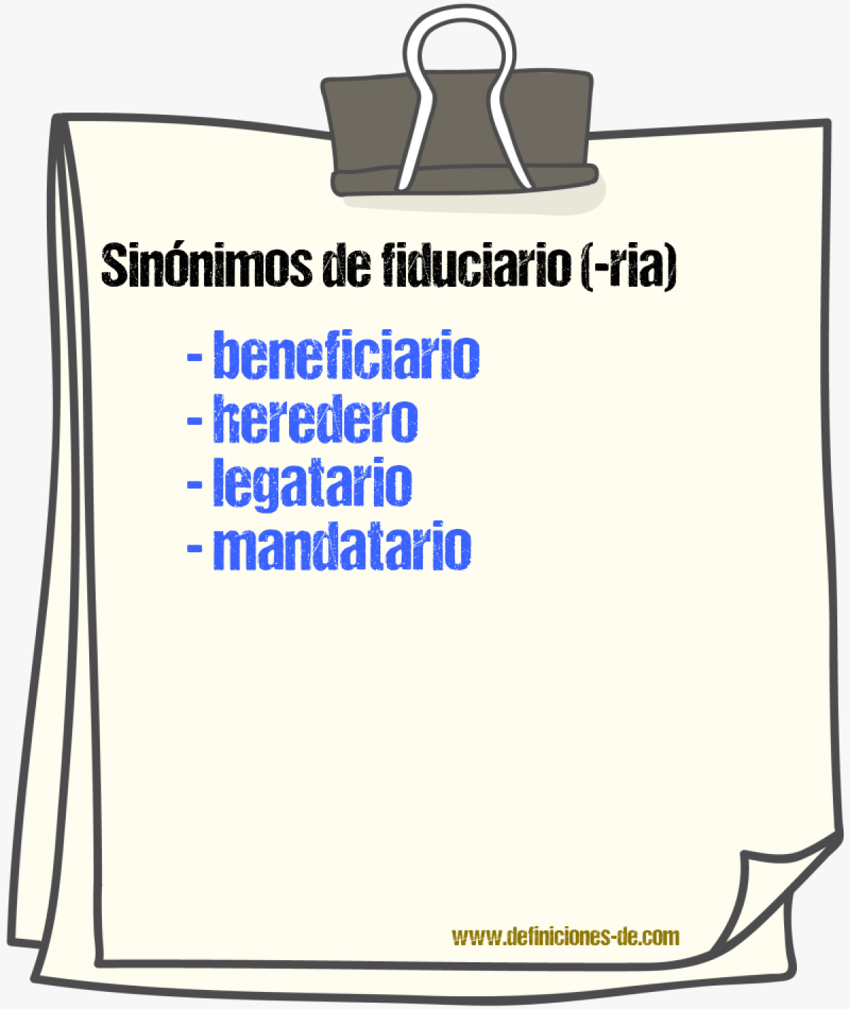 Sinnimos de fiduciario