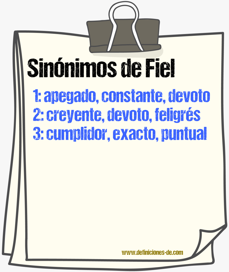 Sinnimos de fiel