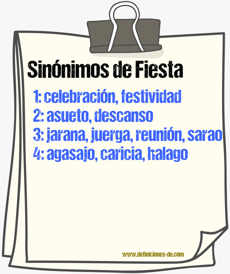 Sinnimos de fiesta