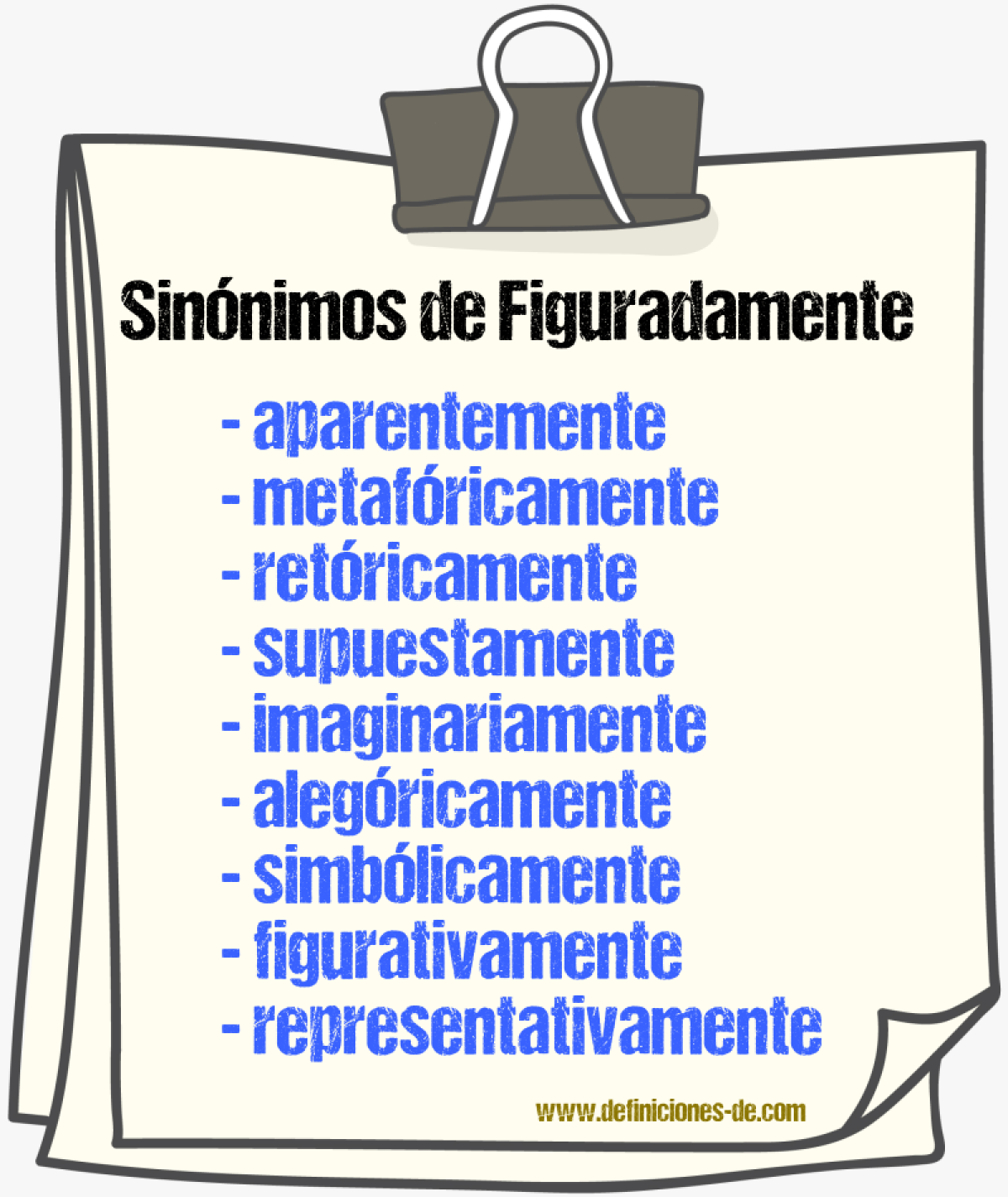 Sinnimos de figuradamente