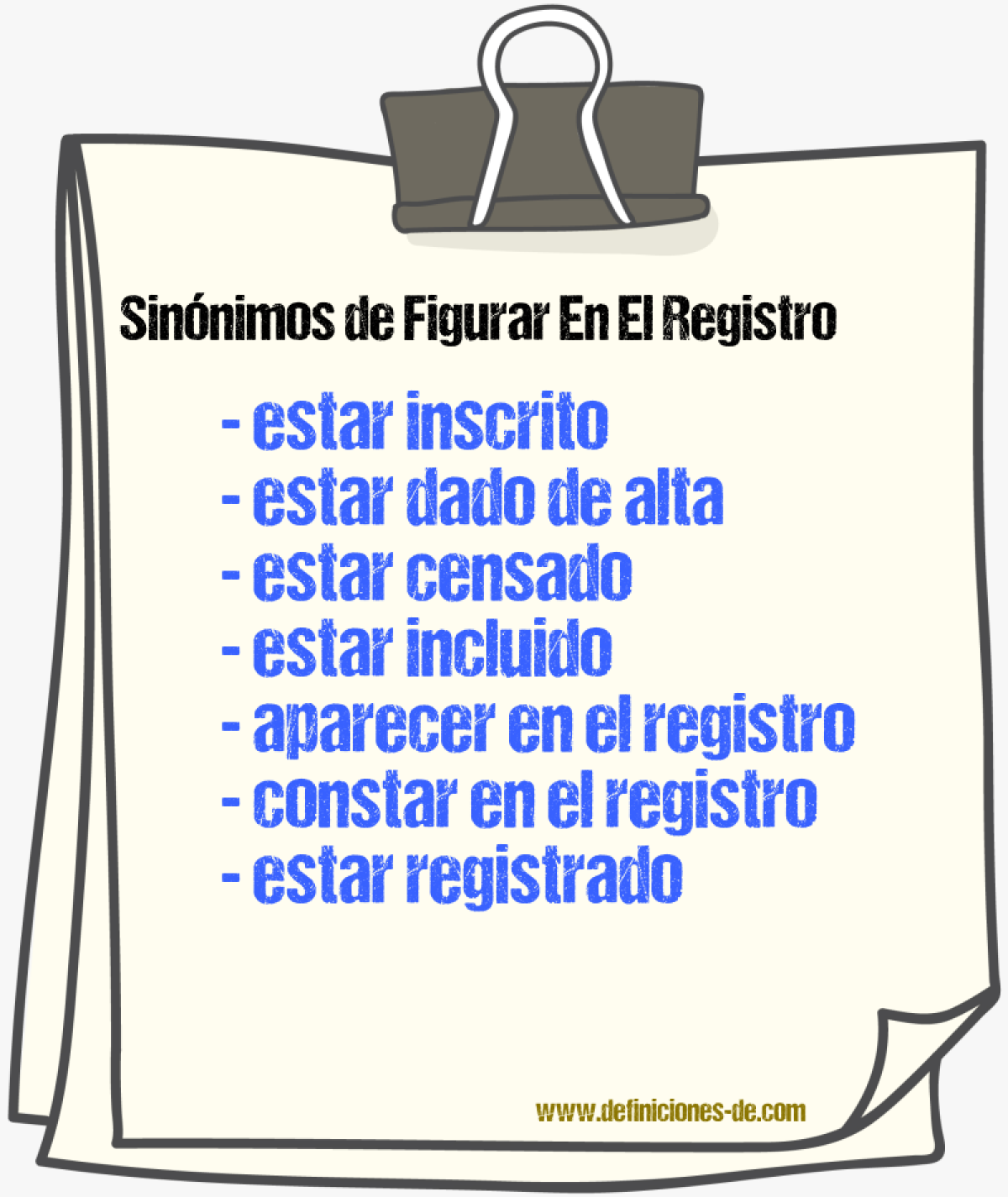Sinónimos de figurar en el registro