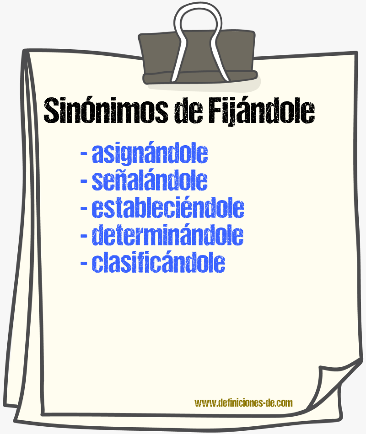 Sinónimos de fijándole