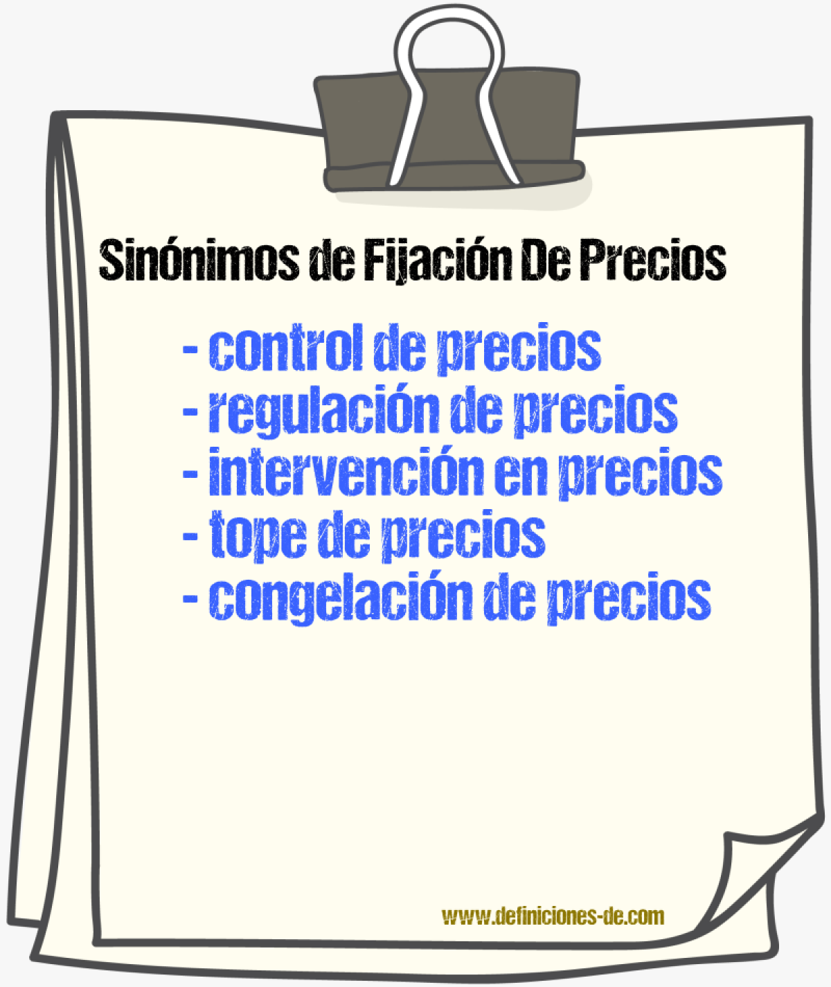 Sinónimos de fijación de precios