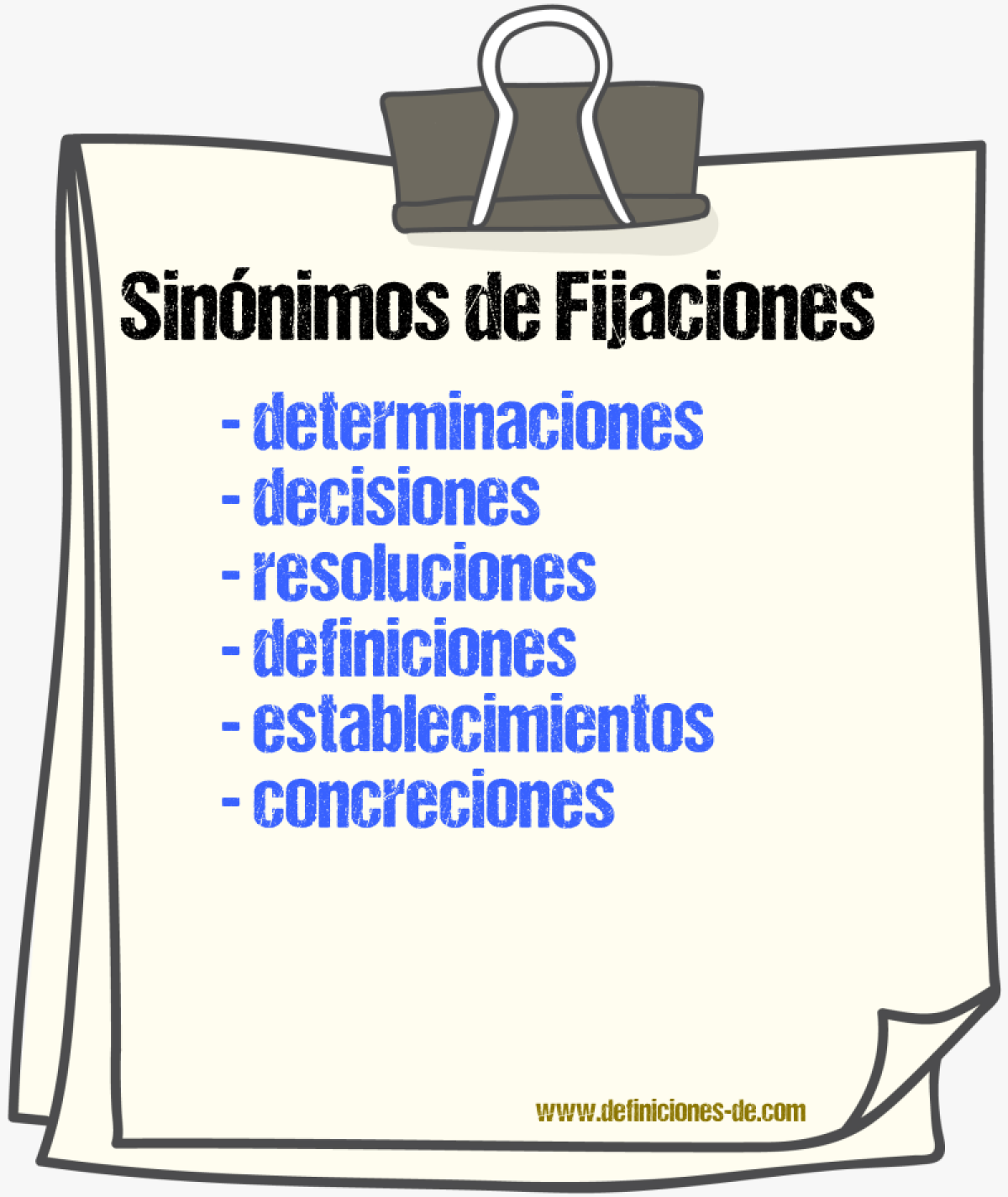 Sinónimos de fijaciones