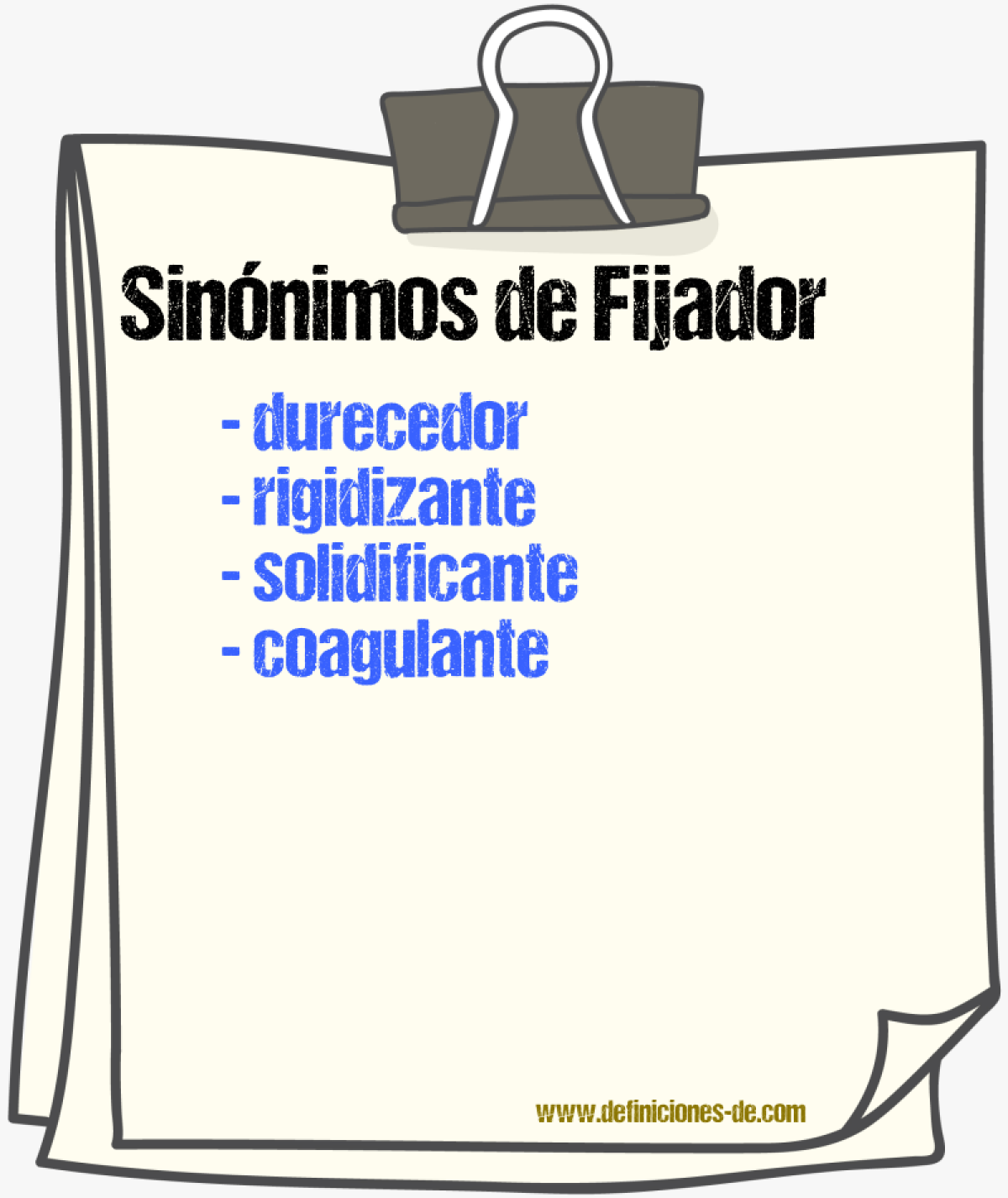 Sinónimos de fijador