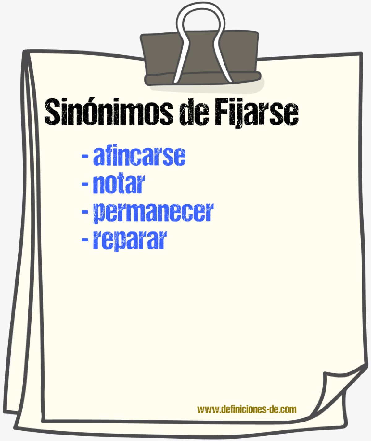 Sinnimos de fijarse