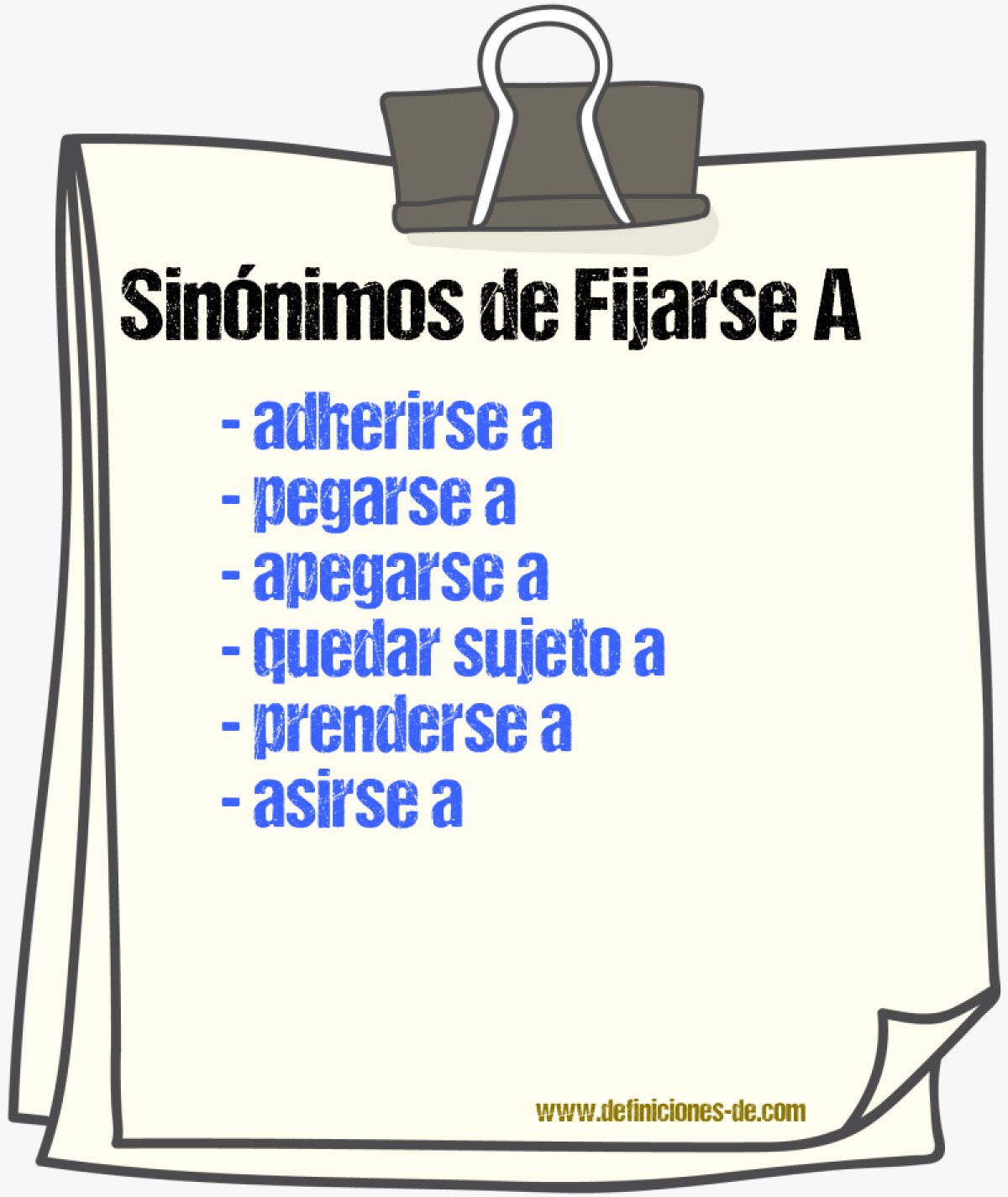 Sinónimos de fijarse a
