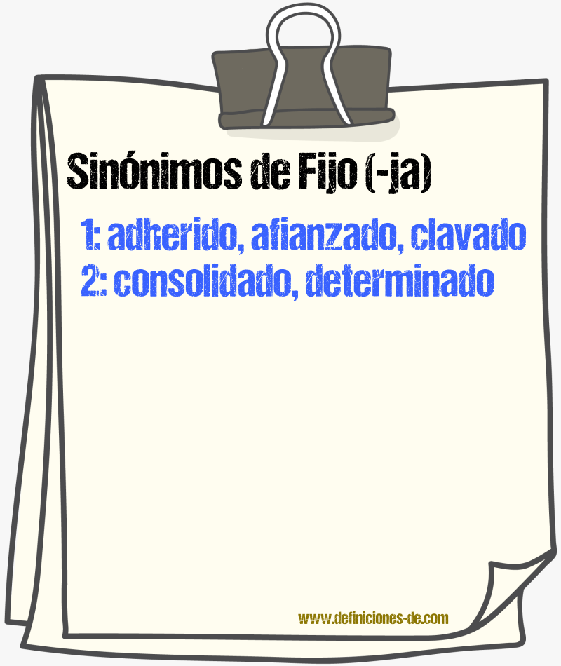 Sinnimos de fijo