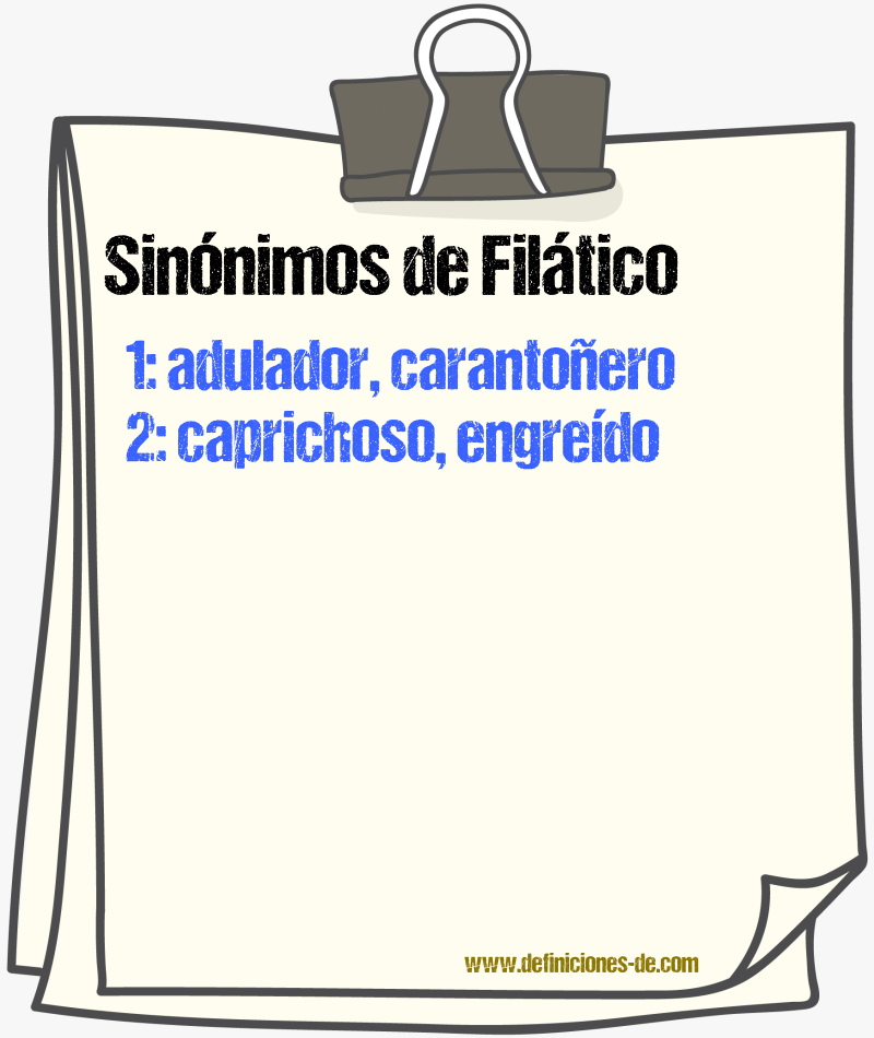 Sinnimos de filtico