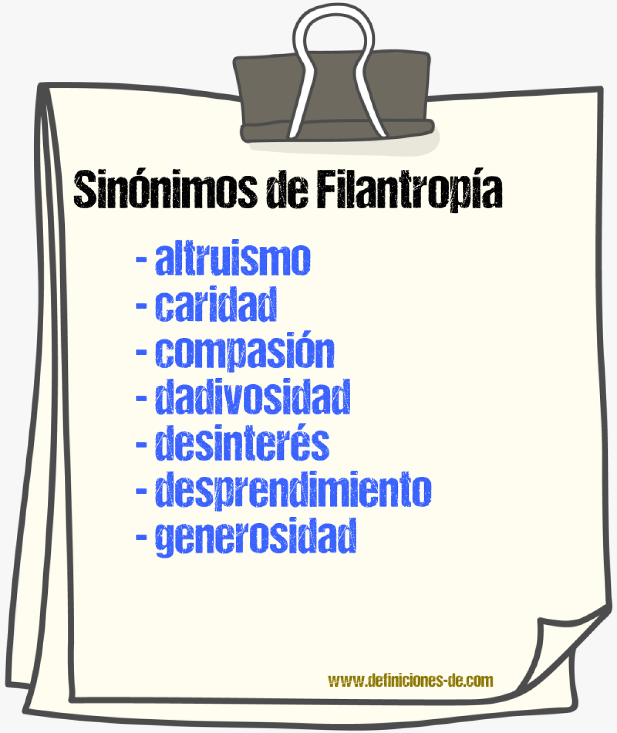 Sinnimos de filantropa