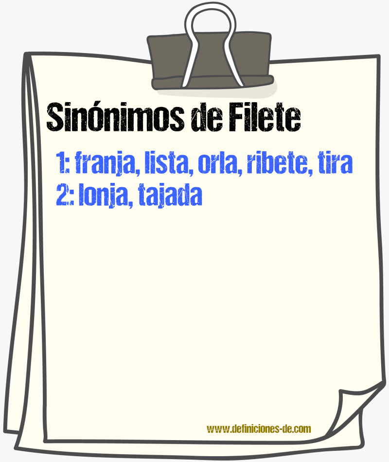 Sinnimos de filete