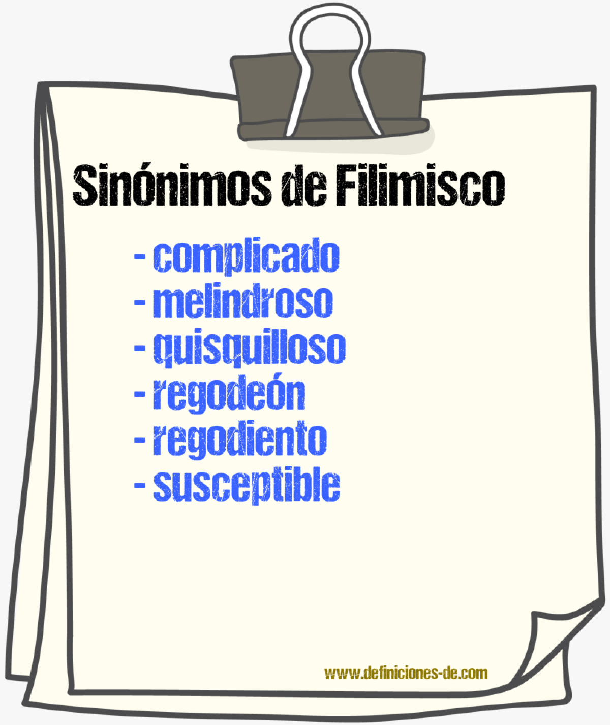 Sinnimos de filimisco