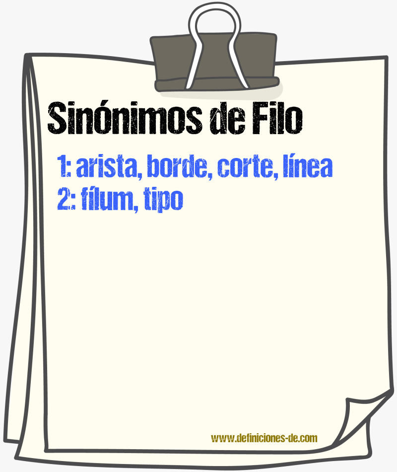 Sinnimos de filo