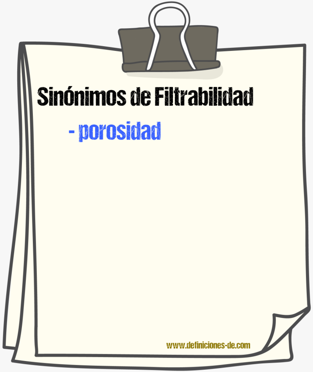 Sinnimos de filtrabilidad