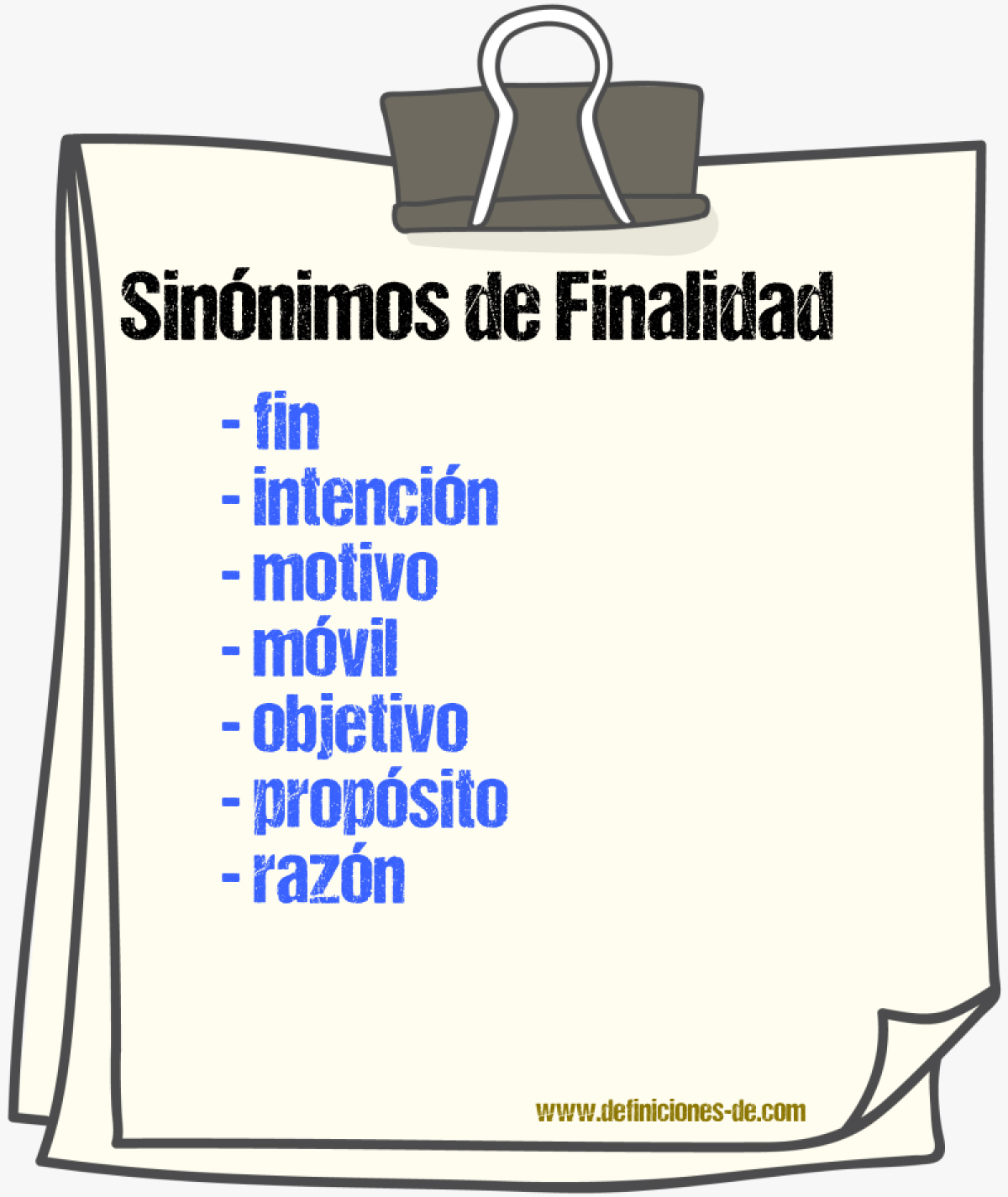 Sinnimos de finalidad