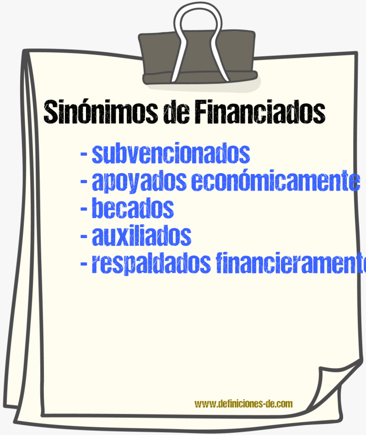 Sinónimos de financiados