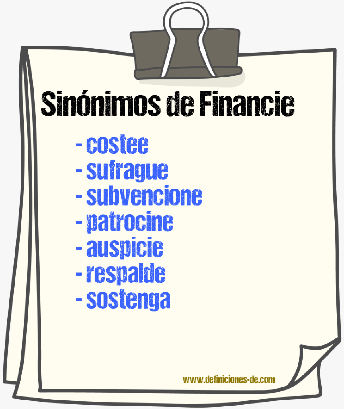 Sinónimos de financie