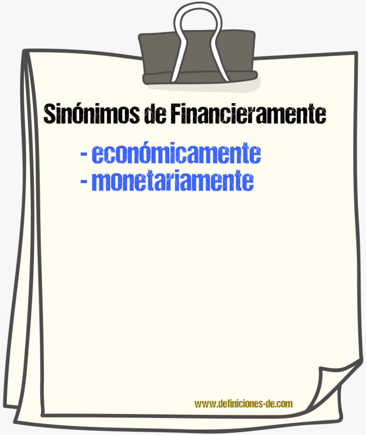 Sinnimos de financieramente