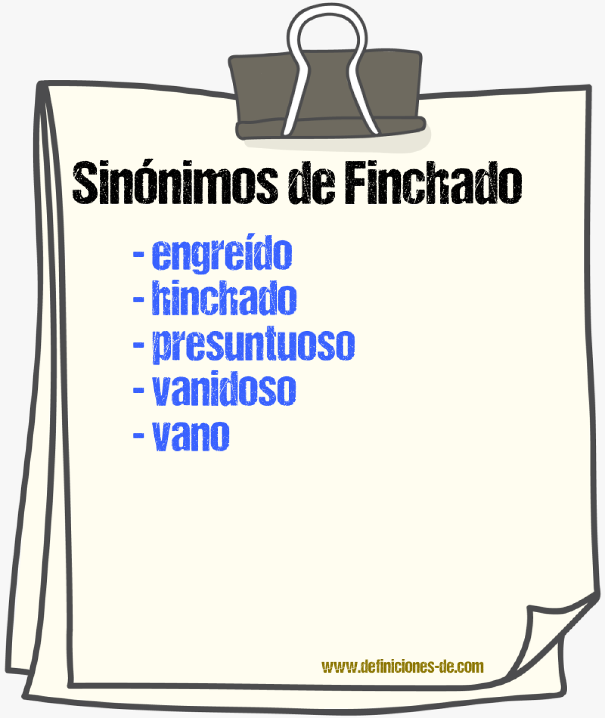 Sinnimos de finchado