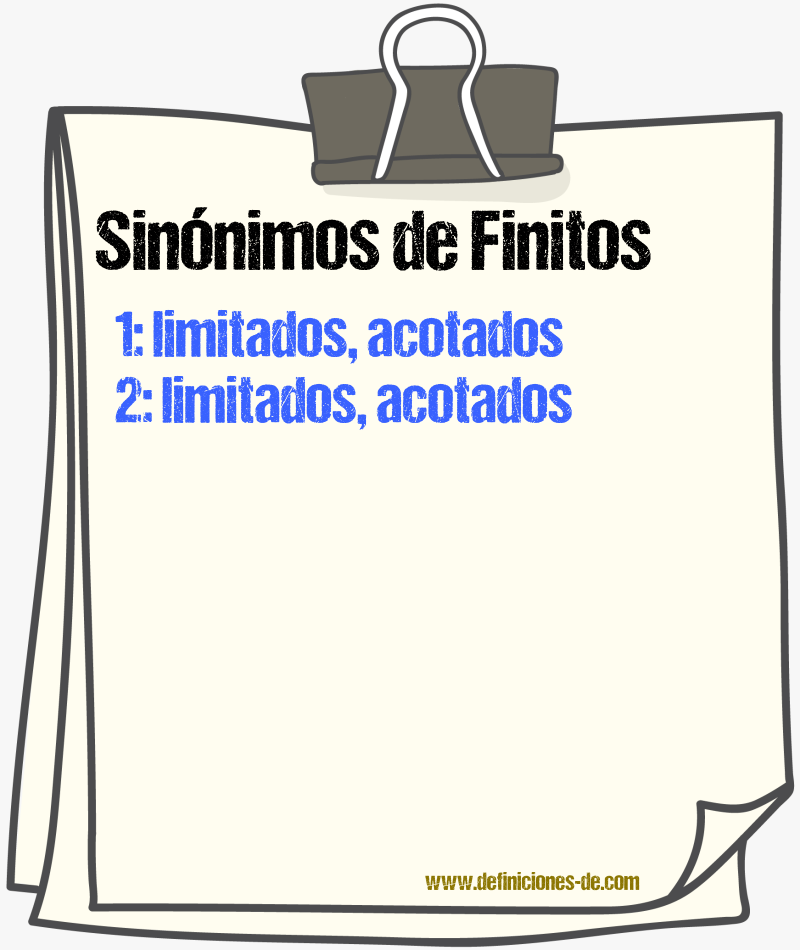 Sinónimos de finitos