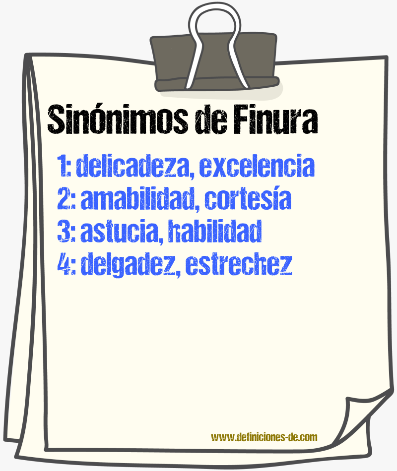 Sinnimos de finura