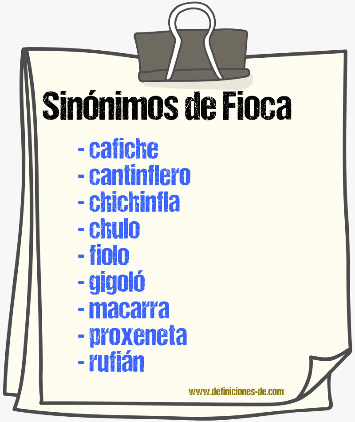 Sinnimos de fioca