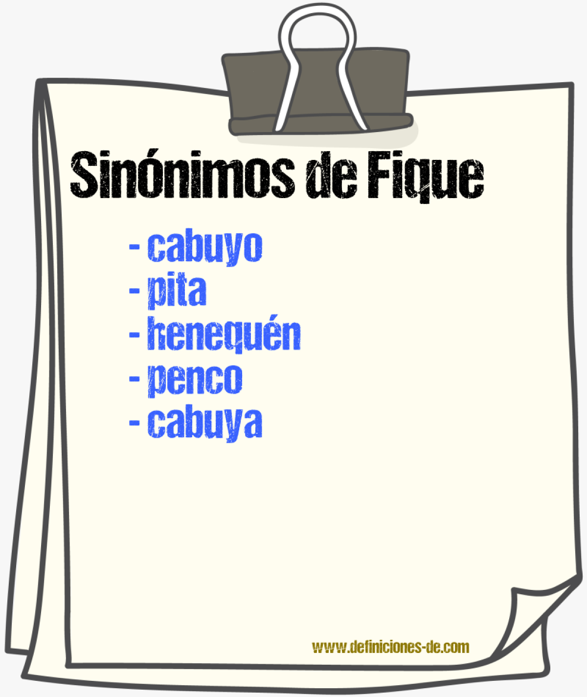 Sinnimos de fique