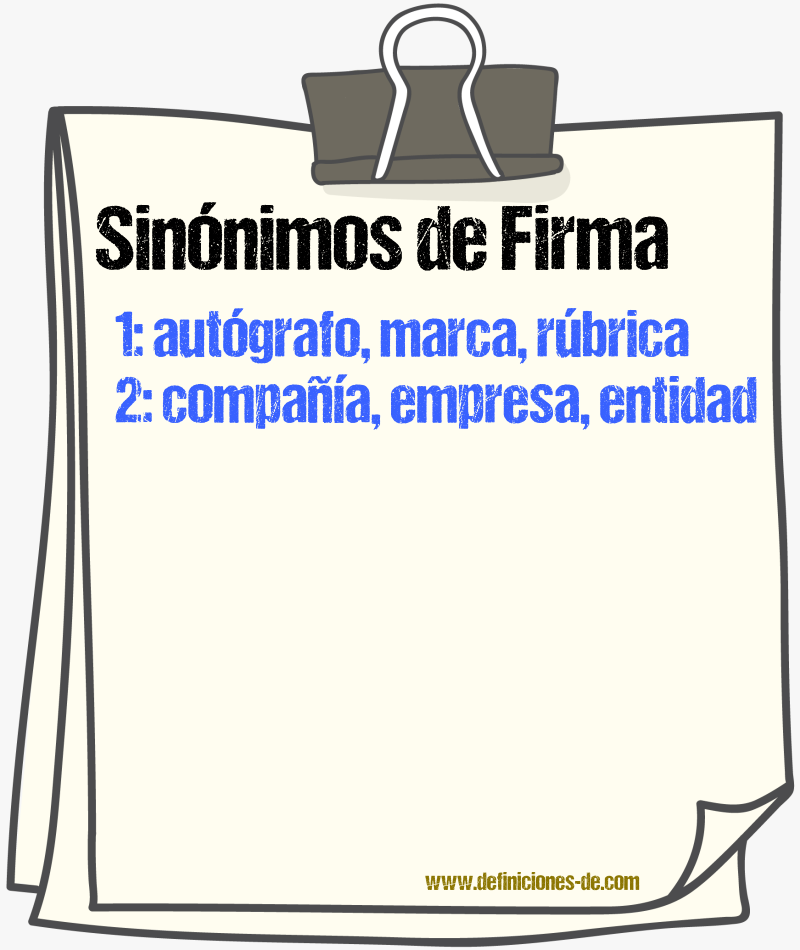 Sinnimos de firma