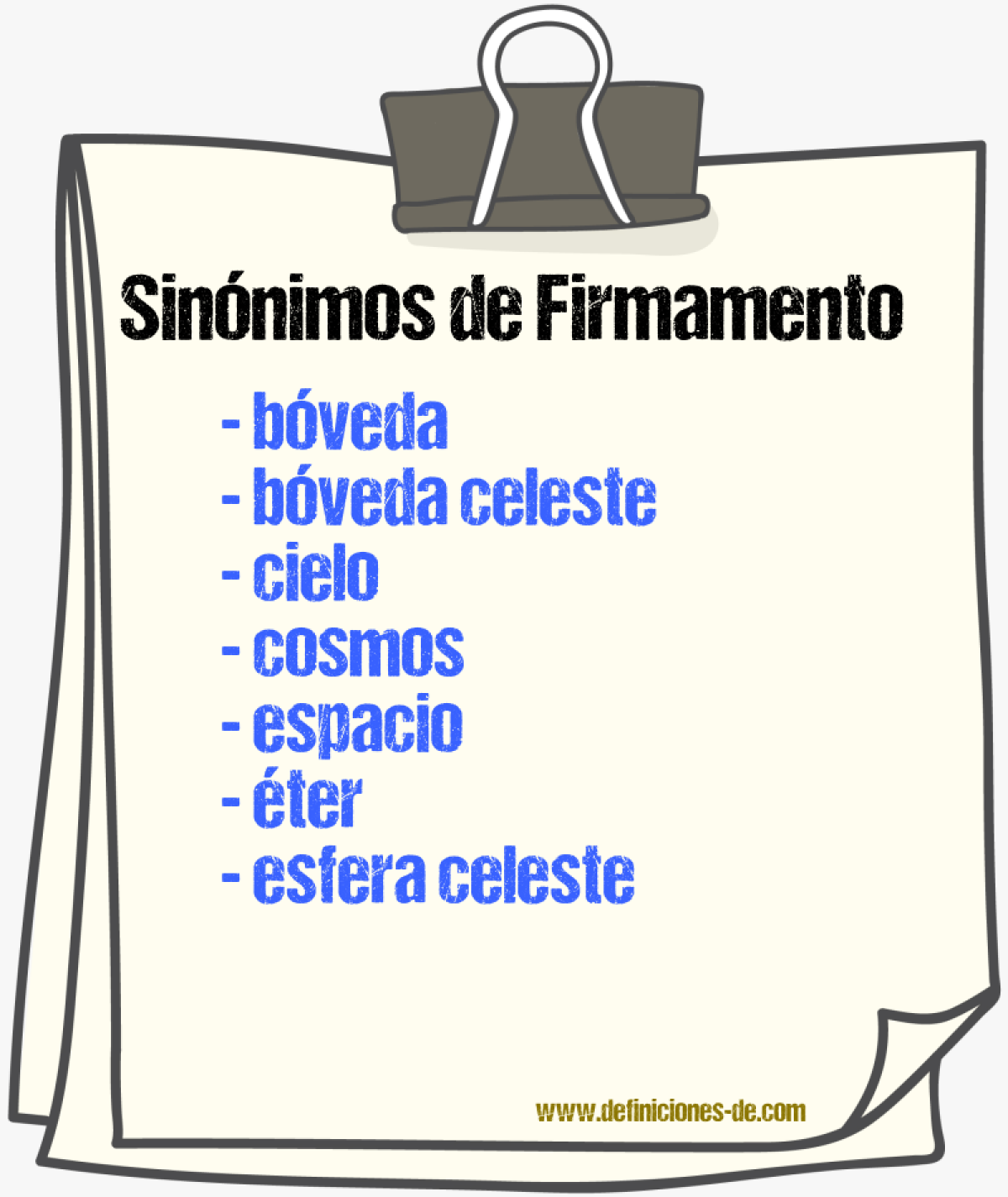 Sinnimos de firmamento