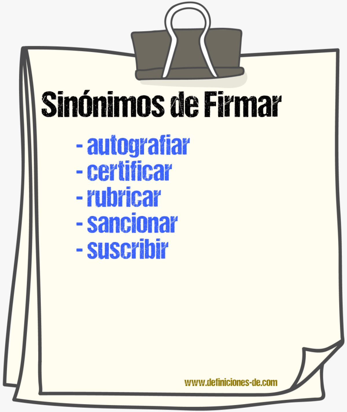 Sinnimos de firmar