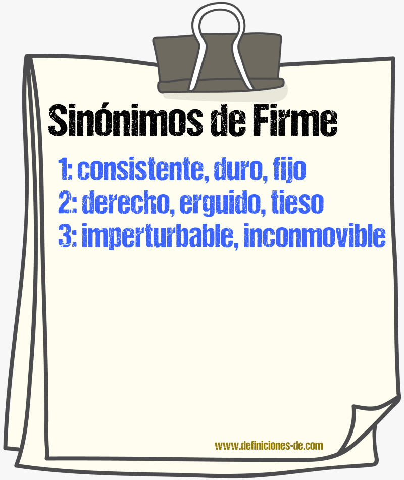 Sinnimos de firme